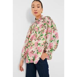 Tuckernuck Top Gossamer Hydrangea Lydia Blouse Women's Size XS Pink NWT